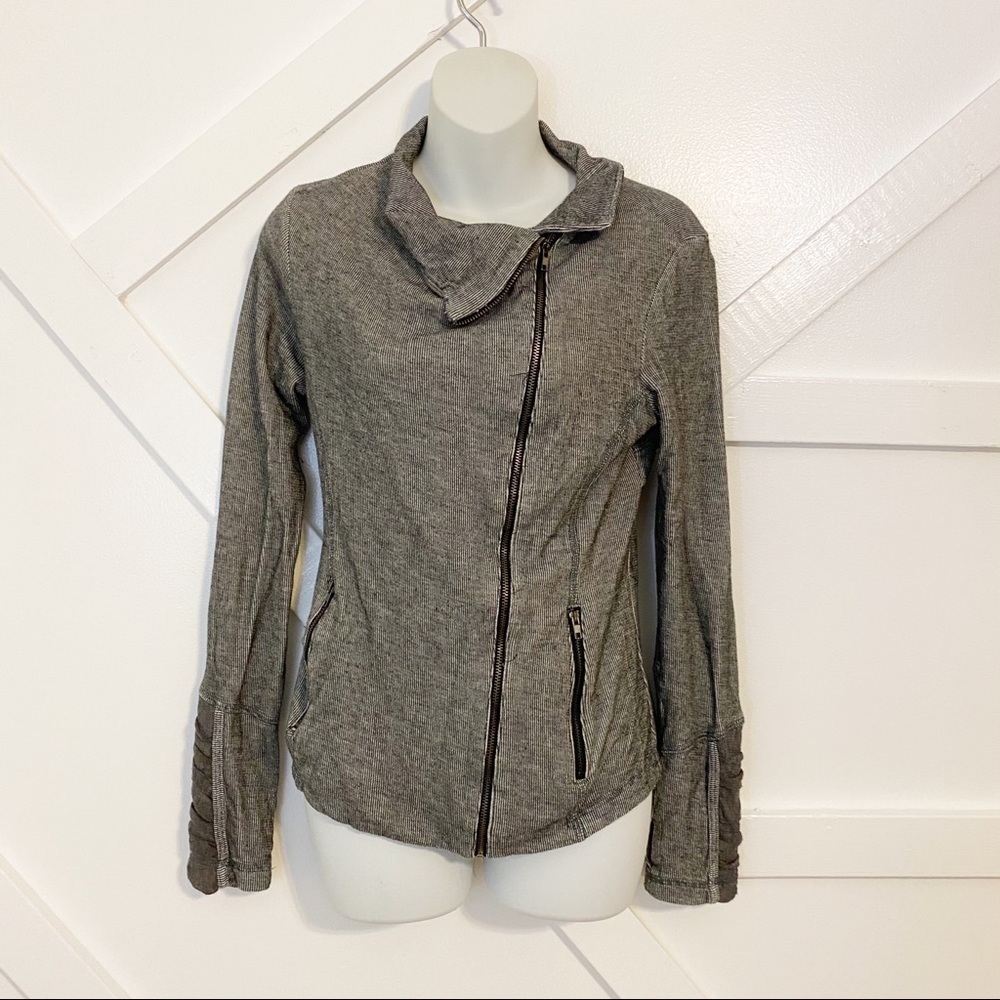 Pure + Good Athletic Moto Jacket Gray Sz XS